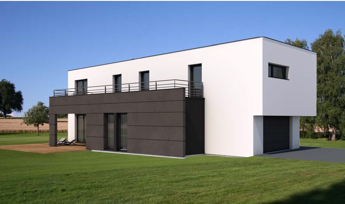 Maison design à vendre 3.4 6 pièces avec garage et terrasse - Batige